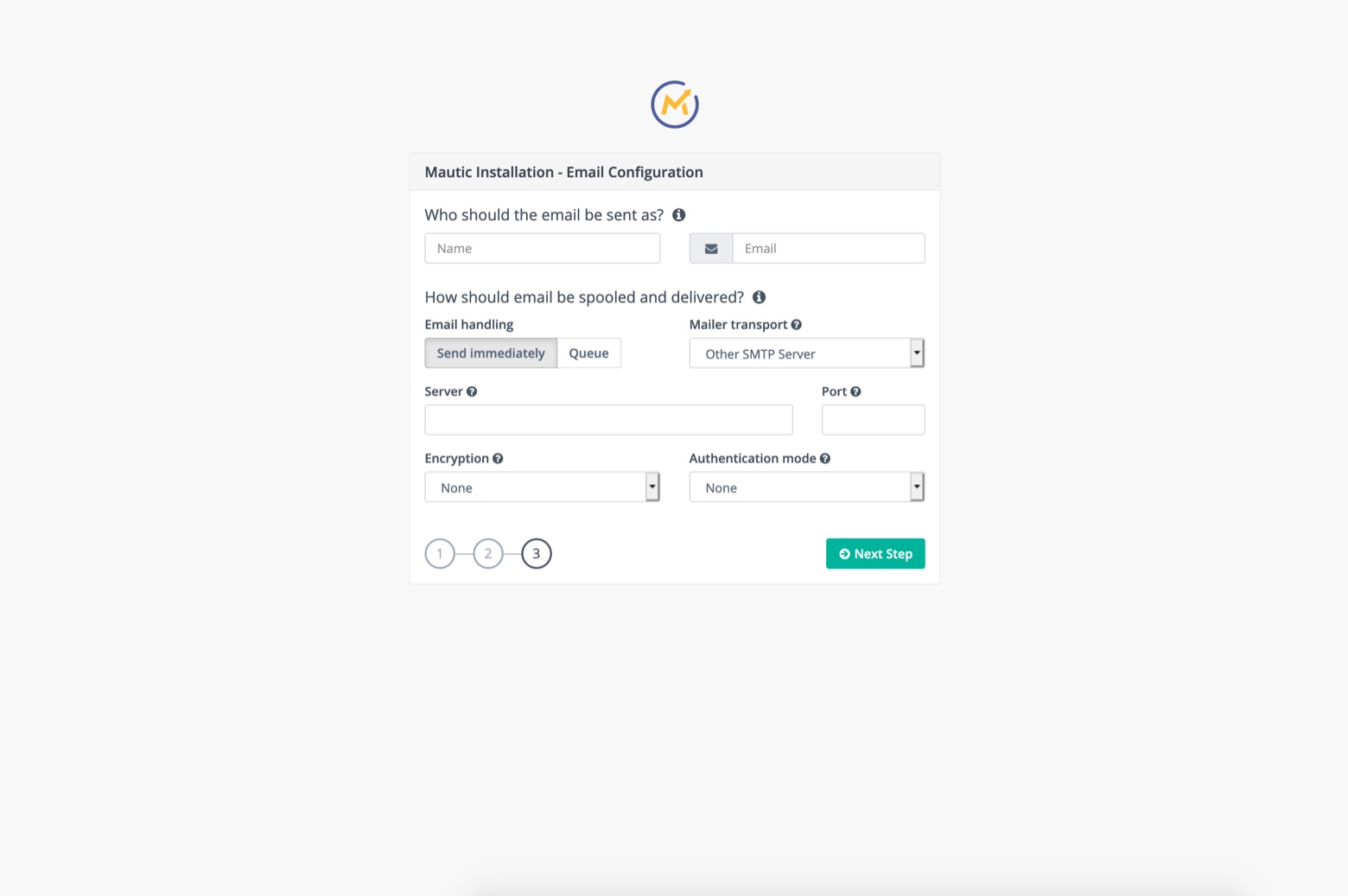 Configuración de coreo electrónico